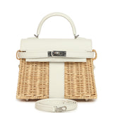 Hermes Mini Picnic Kelly 20 White Swift Palladium Hardware - Thumbnail View 1