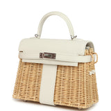 Hermes Mini Picnic Kelly 20 White Swift Palladium Hardware - Thumbnail View 5