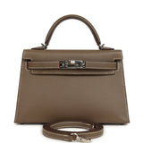 Pre-owned Hermes Kelly Sellier 20 Etoupe Epsom Palladium Hardware - Thumbnail View 1