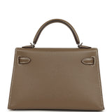 Pre-owned Hermes Kelly Sellier 20 Etoupe Epsom Palladium Hardware - Thumbnail View 4