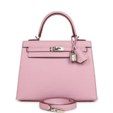 Hermes Special Order (HSS) Kelly Sellier 25 Mauve Sylvestre Verso Epsom Palladium Hardware - Thumbnail View 1