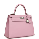 Hermes Special Order (HSS) Kelly Sellier 25 Mauve Sylvestre Verso Epsom Palladium Hardware - Thumbnail View 2
