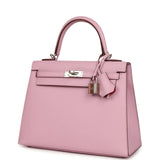 Hermes Special Order (HSS) Kelly Sellier 25 Mauve Sylvestre Verso Epsom Palladium Hardware - Thumbnail View 5