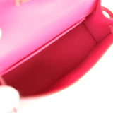 Hermes Kelly Sellier 20 Rose Tyrien Ostrich Palladium Hardware - Thumbnail View 8