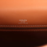 Hermes Kelly Sellier 25 Gold Swift and Ecru Beige Toile H Canvas Palladium Hardware - Thumbnail View 7