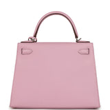 Hermes Kelly Sellier 28 Mauve Sylvestre Epsom Palladium Hardware - Thumbnail View 4