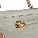 Hermes Kelly Retourne 25 Gris Perle Matte Alligator Gold Hardware - Thumbnail View 7