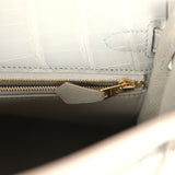 Hermes Kelly Retourne 25 Gris Perle Matte Alligator Gold Hardware - Thumbnail View 9