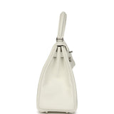 Hermes Kelly Sellier 25 New White Swift Palladium Hardware - Thumbnail View 3