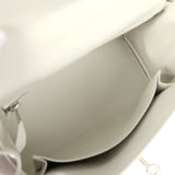 Hermes Kelly Sellier 25 New White Swift Palladium Hardware - Thumbnail View 8