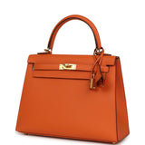 Hermes Kelly Sellier 25 Orange Epsom Gold Hardware - Thumbnail View 5