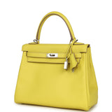 Pre-owned Hermes Kelly Retourne 25 Lime Swift Palladium Hardware - Thumbnail View 5