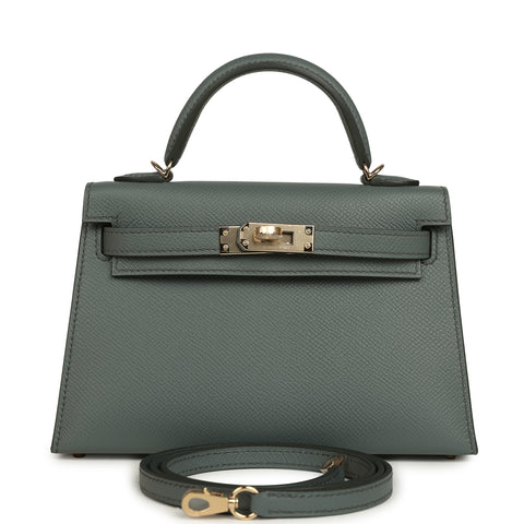 Hermes Kelly Sellier 20 Vert Amande Epsom Permabrass Hardware