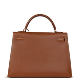 Vintage Hermes Kelly Sellier 32 Gold Epsom Gold Hardware - Thumbnail View 4