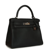 Pre-owned Hermes Kelly Retourne 28 Black Togo Palladium Hardware - Thumbnail View 2