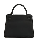 Pre-owned Hermes Kelly Retourne 28 Black Togo Palladium Hardware - Thumbnail View 4