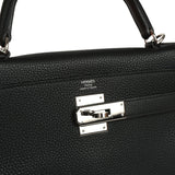 Pre-owned Hermes Kelly Retourne 28 Black Togo Palladium Hardware - Thumbnail View 7
