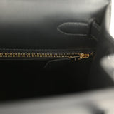 Pre-owned Hermes Kelly Sellier 28 Black Sombrero Gold Hardware - Thumbnail View 9