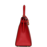 Pre-owned Hermes Kelly Sellier 28 Rouge Casaque Epsom Gold Hardware - Thumbnail View 3