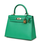 Pre-owned Hermes Kelly Sellier 25 Vert Vertigo Chevre Chamkila Gold Hardware - Thumbnail View 5