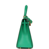 Pre-owned Hermes Kelly Sellier 25 Vert Vertigo Chevre Chamkila Gold Hardware - Thumbnail View 3