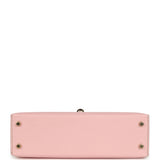 Pre-owned Hermes Special Order (HSS) Kelly Sellier 20 Rose Sakura and Gris Perle Chevre Mysore Permabrass Hardware - Thumbnail View 6