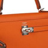 Hermes Kelly Sellier 25 Orange Epsom Palladium Hardware - Thumbnail View 7