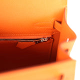 Hermes Kelly Sellier 25 Orange Epsom Palladium Hardware - Thumbnail View 9