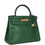 Vintage Hermes Kelly Retourne 28 Vert Benghal Courchevel Gold Hardware - Thumbnail View 2