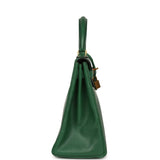 Vintage Hermes Kelly Retourne 28 Vert Benghal Courchevel Gold Hardware - Thumbnail View 3