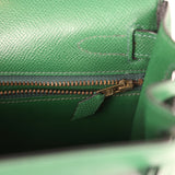 Vintage Hermes Kelly Retourne 28 Vert Benghal Courchevel Gold Hardware - Thumbnail View 9