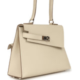 Pre-owned Hermes Kelly Sellier en Desordre 20 Craie Epsom Palladium Hardware - Thumbnail View 3