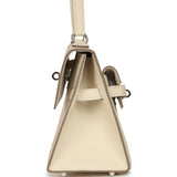 Pre-owned Hermes Kelly Sellier en Desordre 20 Craie Epsom Palladium Hardware - Thumbnail View 4