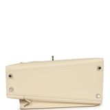 Pre-owned Hermes Kelly Sellier en Desordre 20 Craie Epsom Palladium Hardware - Thumbnail View 7