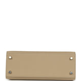 Pre-owned Hermes Kelly Sellier 25 Tri-Color Etoupe, Craie, Trench Epsom Palladium Hardware - Thumbnail View 6