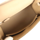 Pre-owned Hermes Kelly Sellier 25 Tri-Color Etoupe, Craie, Trench Epsom Palladium Hardware - Thumbnail View 8