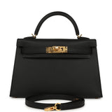 Hermes Special Order (HSS) Kelly Sellier 20 Black Verso Epsom Gold Hardware - Thumbnail View 1
