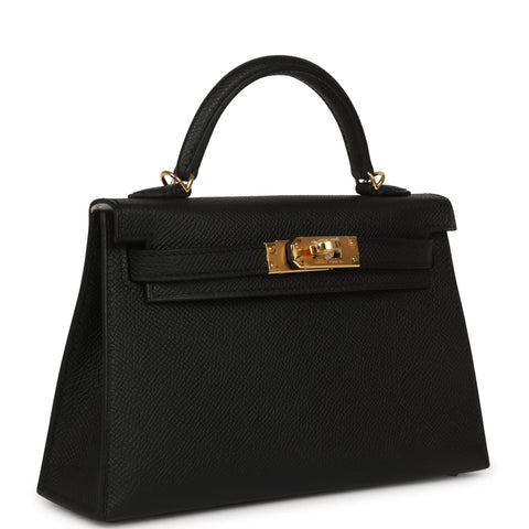 Hermes Special Order (HSS) Kelly Sellier 20 Black Verso Epsom Gold Hardware