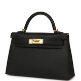 Hermes Special Order (HSS) Kelly Sellier 20 Black Verso Epsom Gold Hardware - Thumbnail View 5