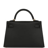 Hermes Special Order (HSS) Kelly Sellier 20 Black Verso Epsom Gold Hardware - Thumbnail View 4