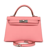 Hermes Kelly Sellier 20 Rose Confetti Epsom Palladium Hardware - Thumbnail View 1
