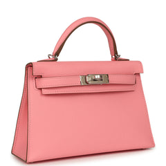 Hermes Kelly Sellier 20 Rose Confetti Epsom Palladium Hardware