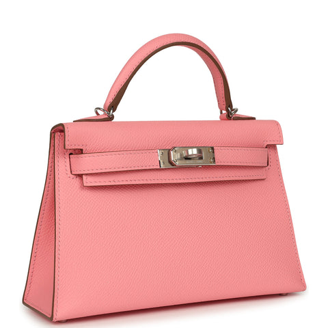 Hermes Kelly Sellier 20 Rose Confetti Epsom Palladium Hardware