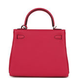 Hermes Kelly Retourne 25 Rose Mexico Togo Palladium Hardware - Thumbnail View 4