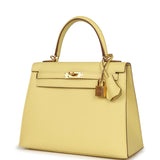 Hermes Kelly Sellier 25 Jaune Poussin Epsom Gold Hardware - Thumbnail View 5