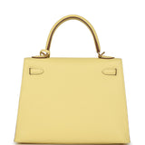 Hermes Kelly Sellier 25 Jaune Poussin Epsom Gold Hardware - Thumbnail View 4