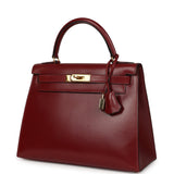 Vintage Hermes Kelly Sellier 28 Rouge H Box Gold Hardware - Thumbnail View 5