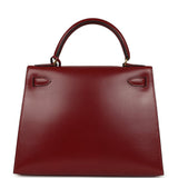 Vintage Hermes Kelly Sellier 28 Rouge H Box Gold Hardware - Thumbnail View 4