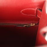 Vintage Hermes Kelly Sellier 28 Rouge H Box Gold Hardware - Thumbnail View 9