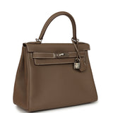 Pre-owned Hermes Kelly Retourne 28 Etoupe Togo Palladium Hardware - Thumbnail View 2